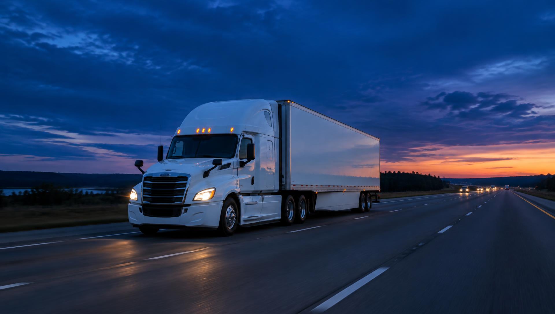 Moving truck on an interstate highway